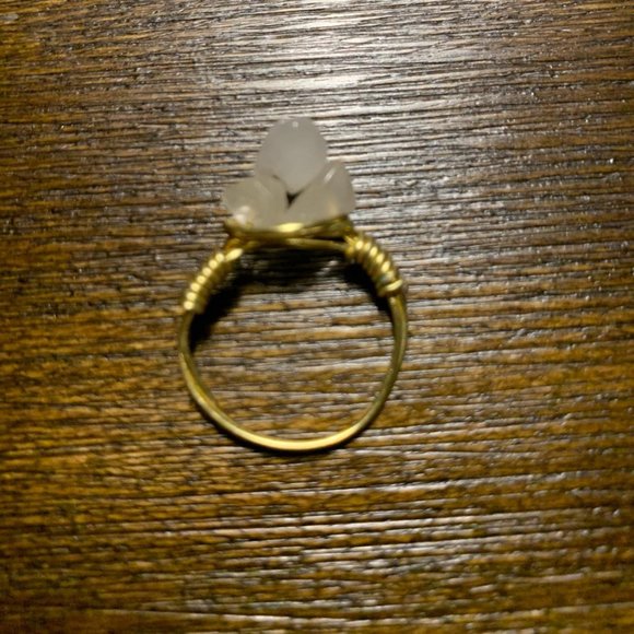 Gold Wire Wrapped Rose Quartz Ring - Picture 2 of 2